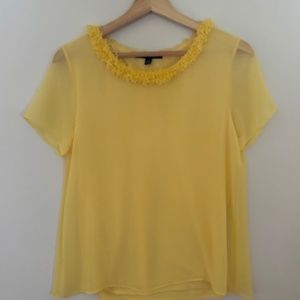 Banana Republic Yellow Silk/Chiffon Top